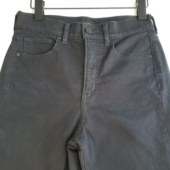 Express Skinny High Rise Jeans Women Size 2R Black Denim 5 Pockets Logo Stretch - Picture 12 of 12